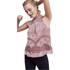 Anthropologie Floreat Elegant Pink Velvet top